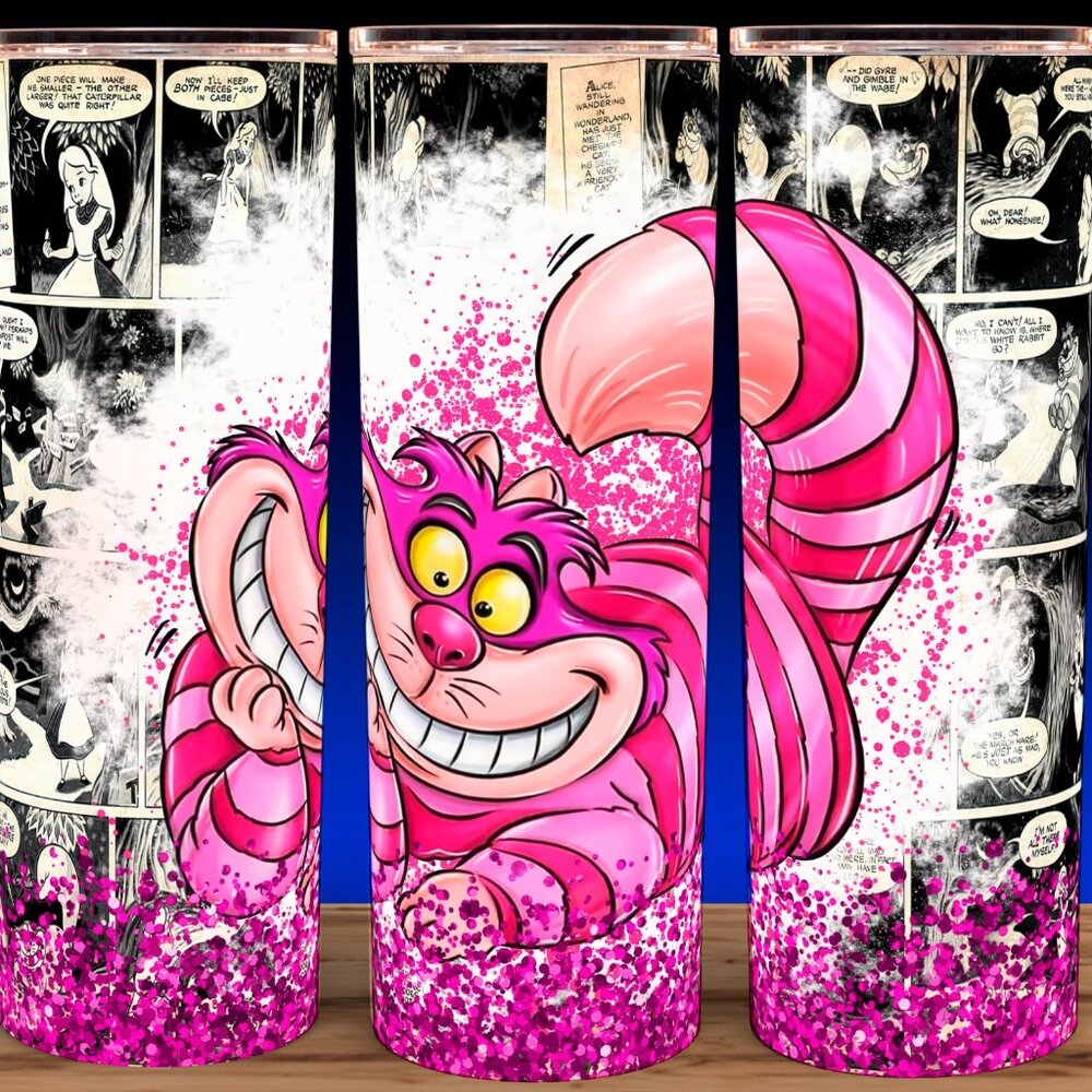 Cheshire Cat Alice in Wonderland Comic Strip Style Cup Mug Tumbler 20oz